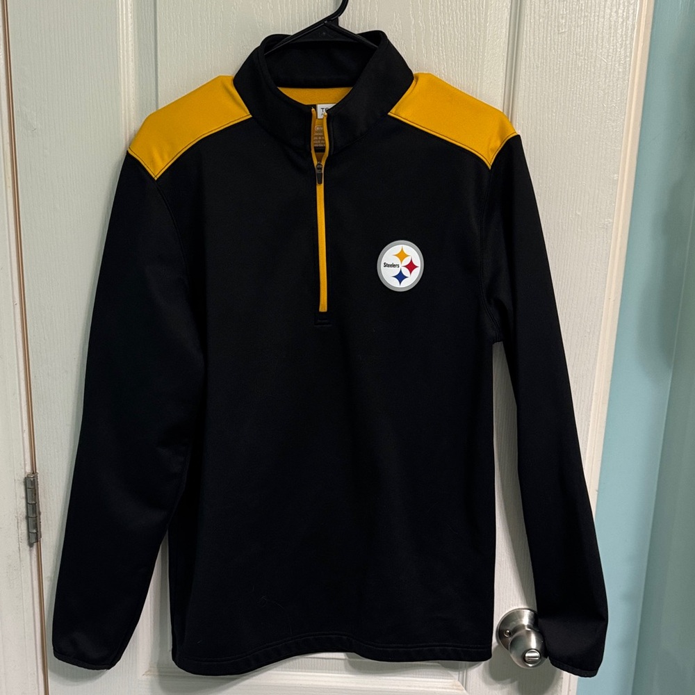 Steelers Team Apparel Black and Gold Quarter-Zip Sweatshirt
